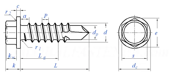 Stainless Steel Din 7504k Self Drilling Screw